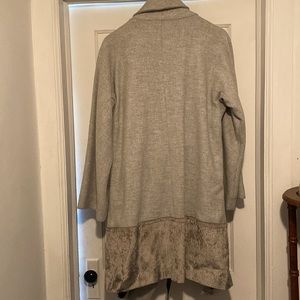 Collection Privee Light Gray Corduroy Hem Coat New With Tags